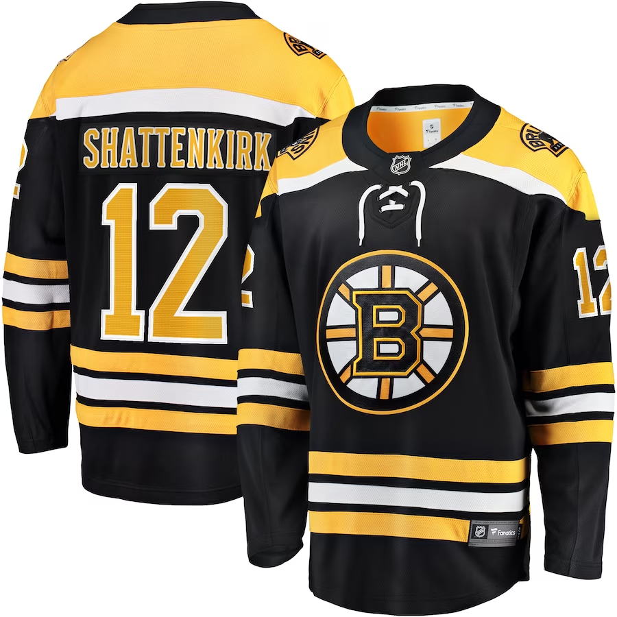 Men's Boston Bruins Kevin Shattenkirk #12 Black Replica Player jersey