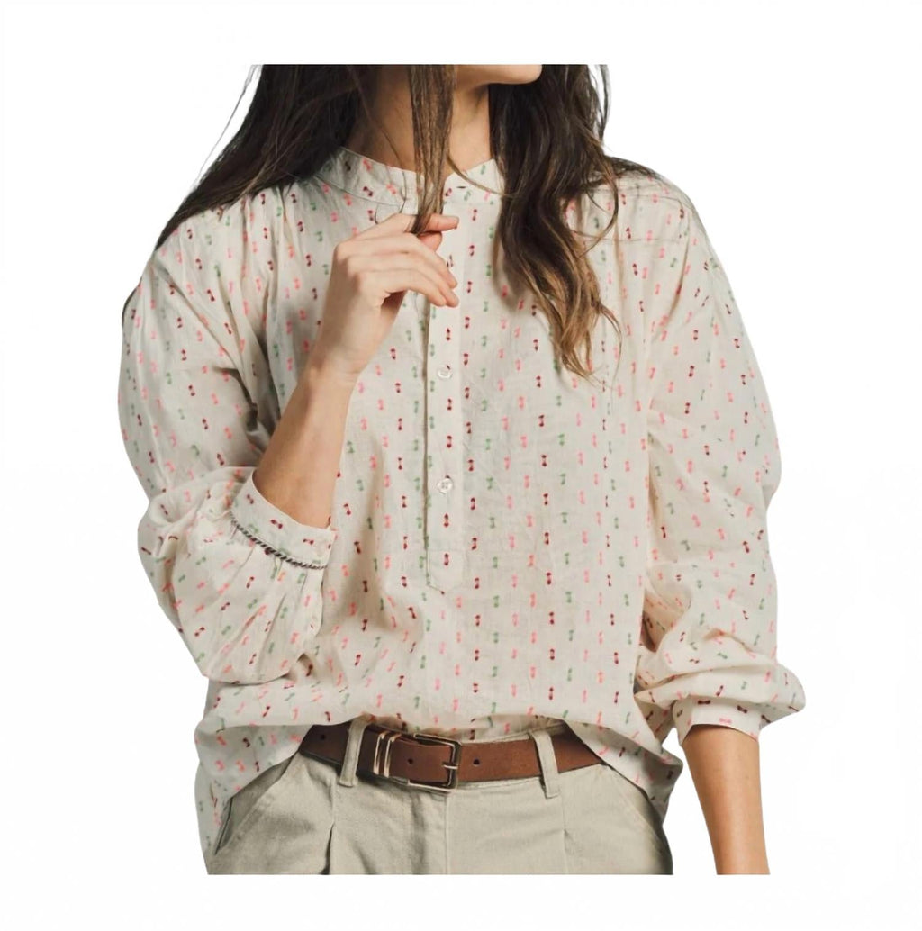 Confetti Stitch Tieghan Shirt In Beige