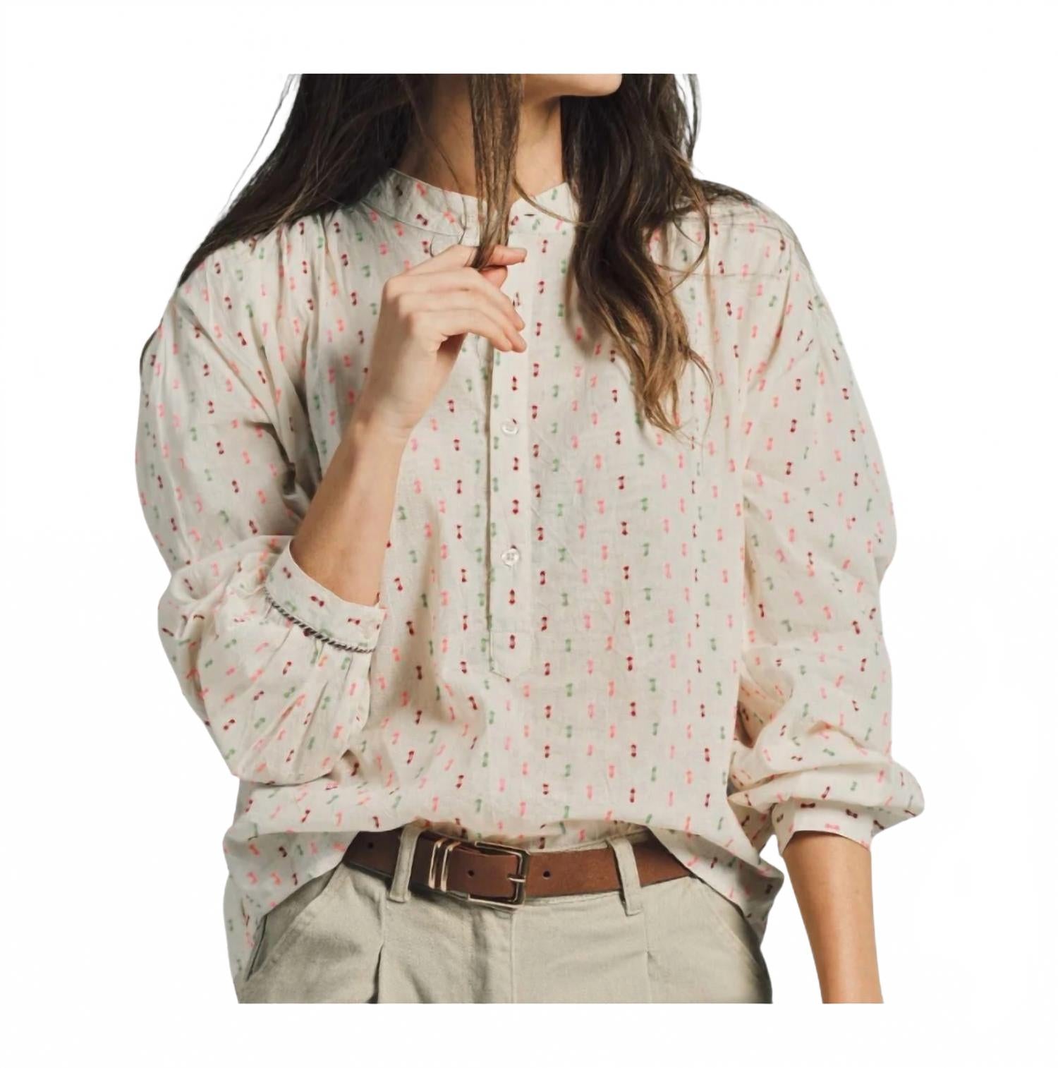 Confetti Stitch Tieghan Shirt In Beige