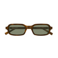 Rectangular Tortoiseshell Sunglasses With Green Tinted Lenses