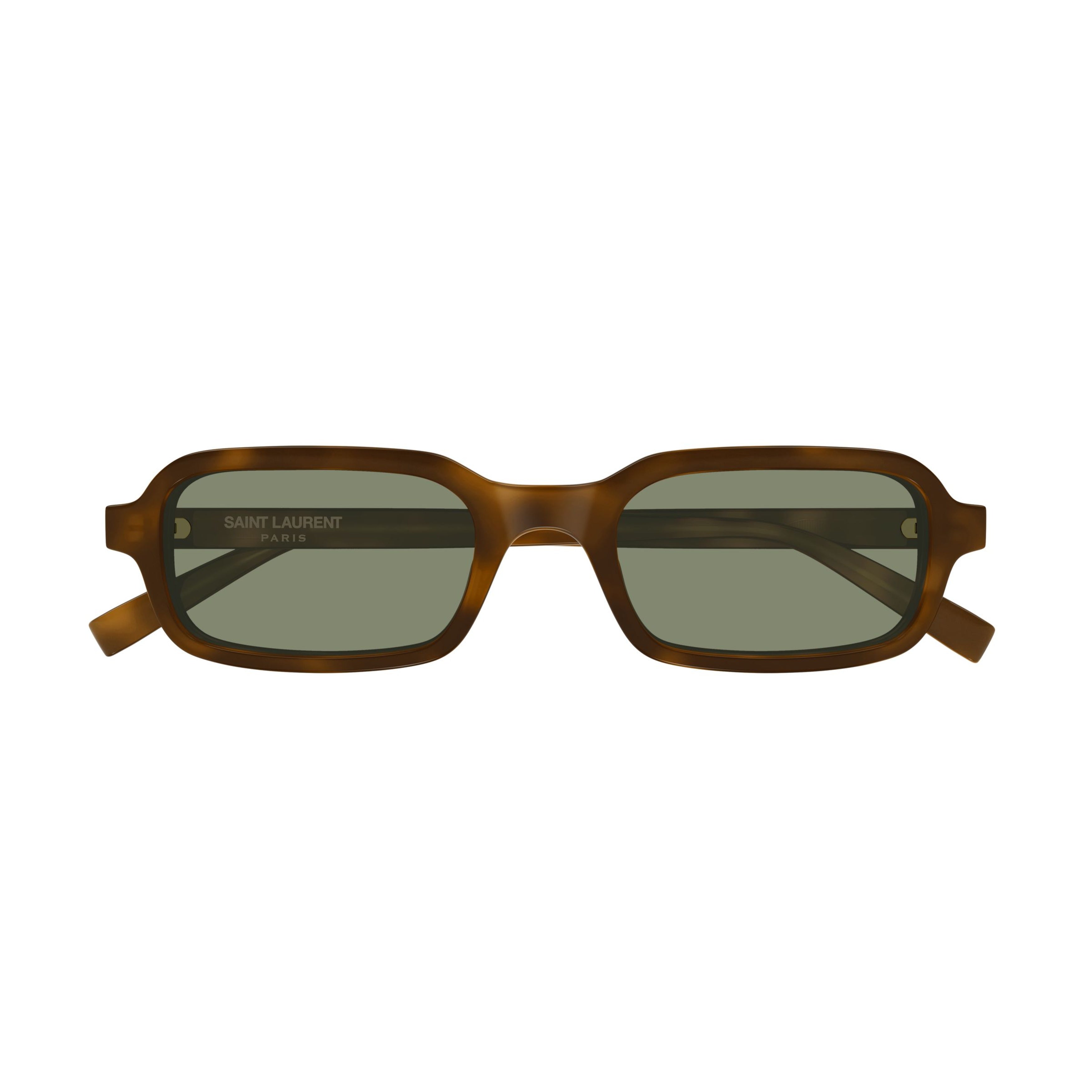 Rectangular Tortoiseshell Sunglasses With Green Tinted Lenses