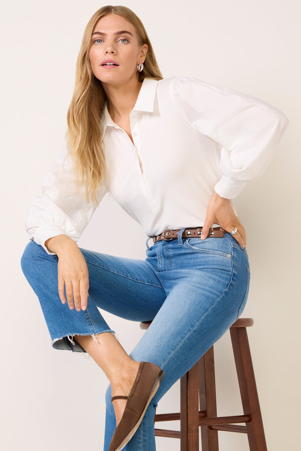 Women's Nelly Mixed Media Top