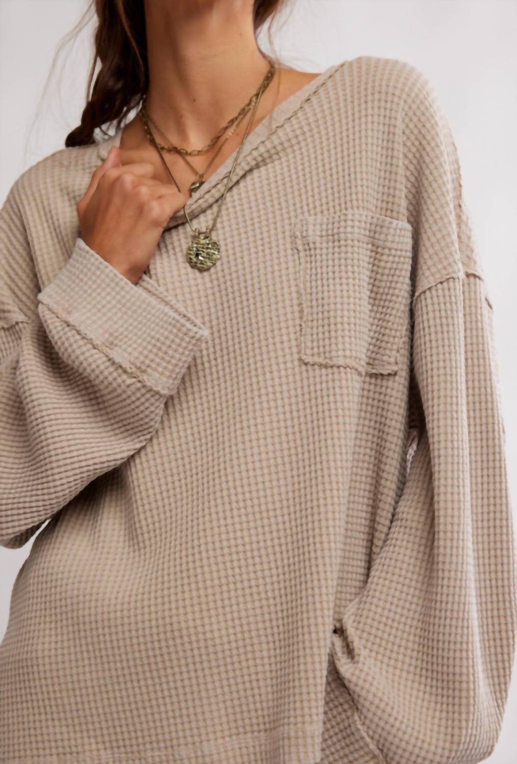 Dawson Pocket Thermal Top In Smooth Stone