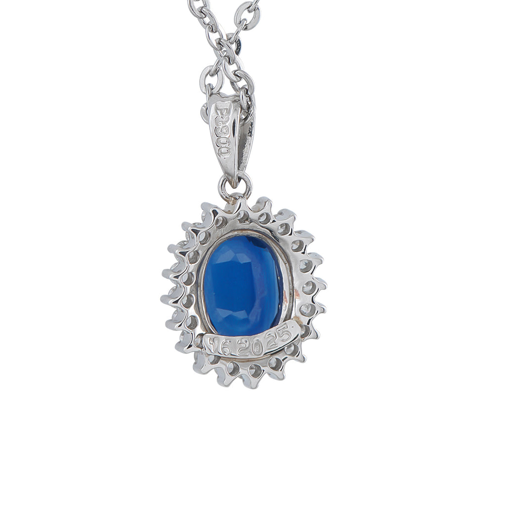 LB Exclusive Platinum 0.25ct Diamond and Sapphire Pendant Necklace MF19-041326