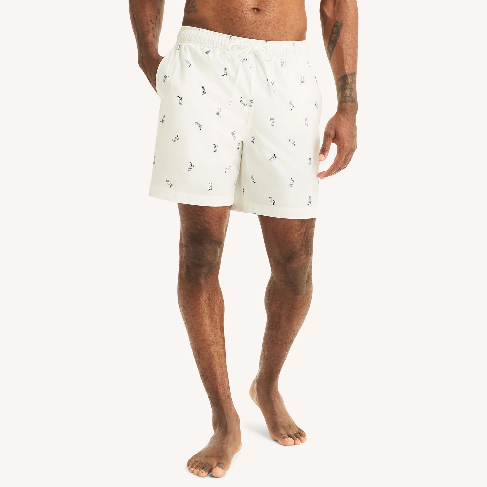 Nautica Mens 7" Printed Quick-Dry Swim