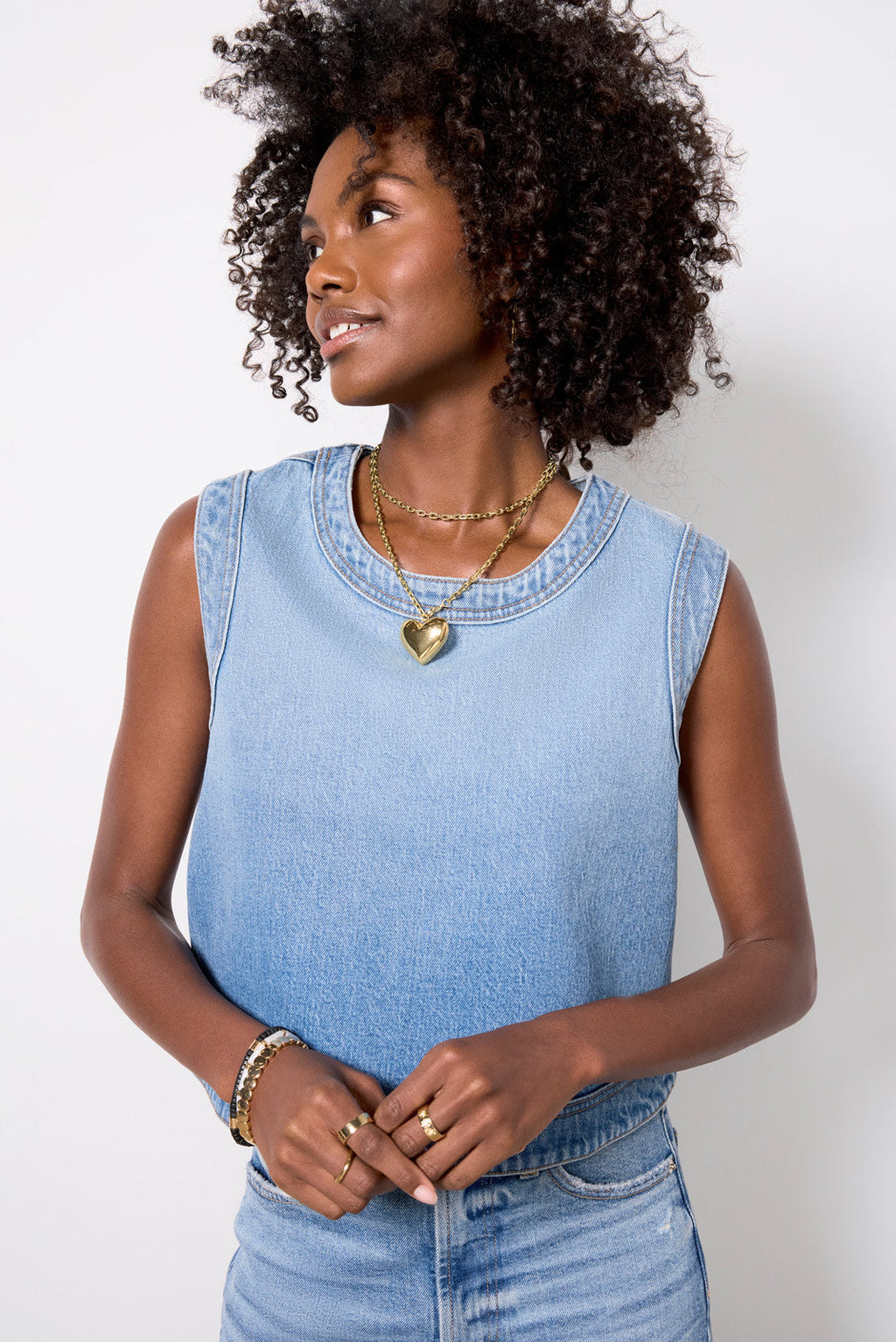 Women's Lainey Denim Shell Top