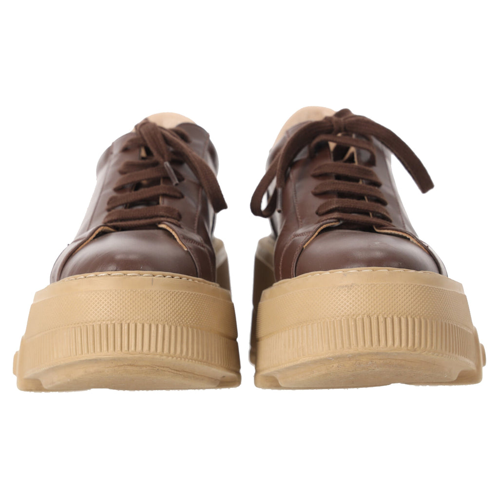 Casadei Nexus platform sneakers in brown leather