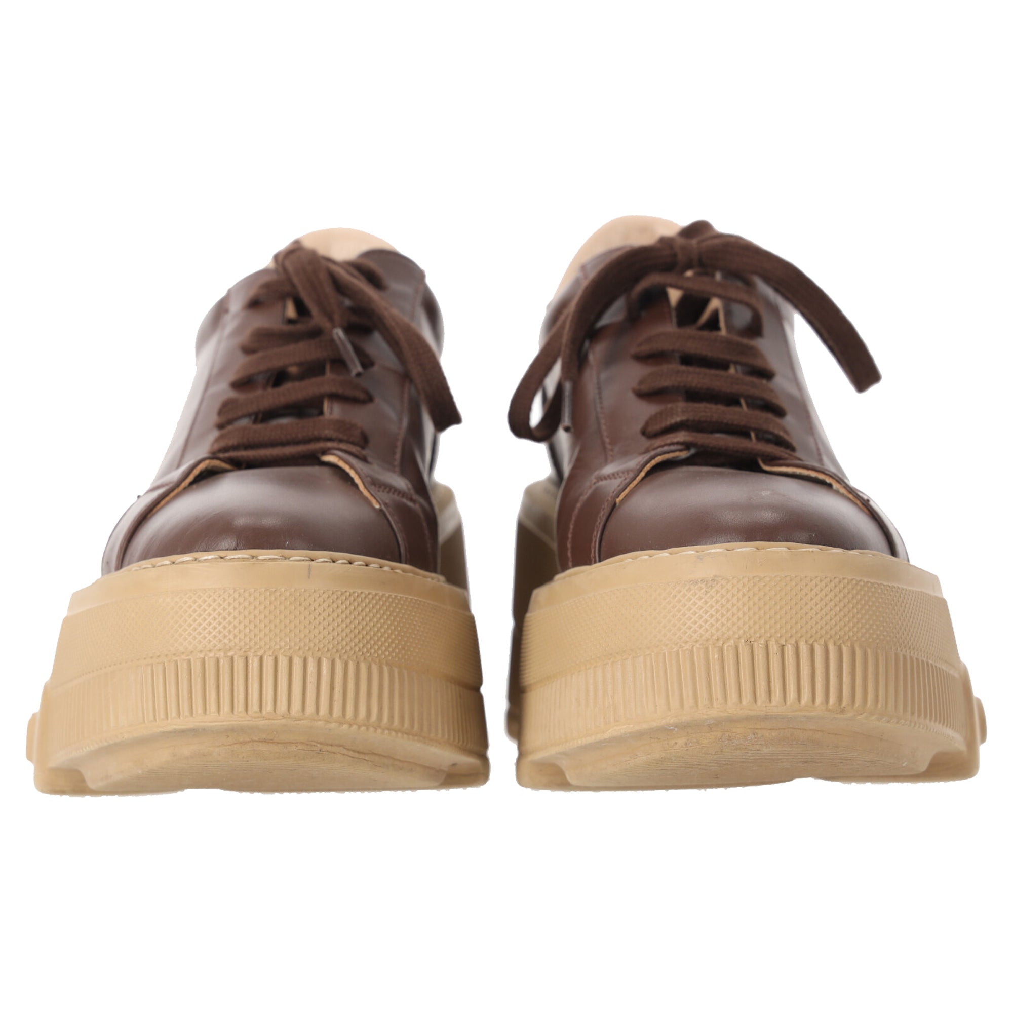 Casadei Nexus platform sneakers in brown leather