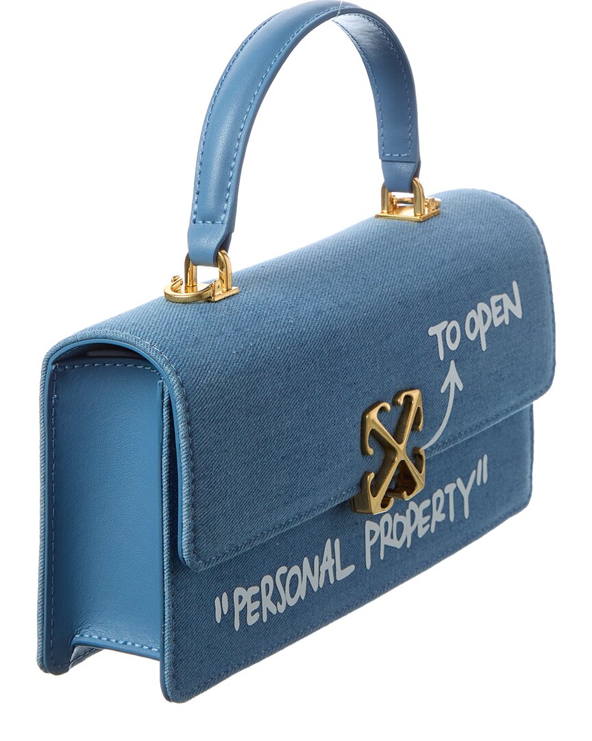 Off-White Jitney Denim & Leather Shoulder Bag