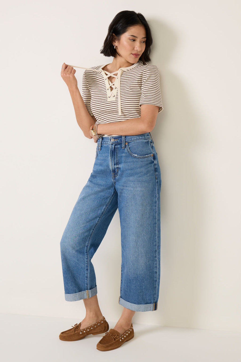 Women's Petite Donny Rolled Hem Boyfriend Jean