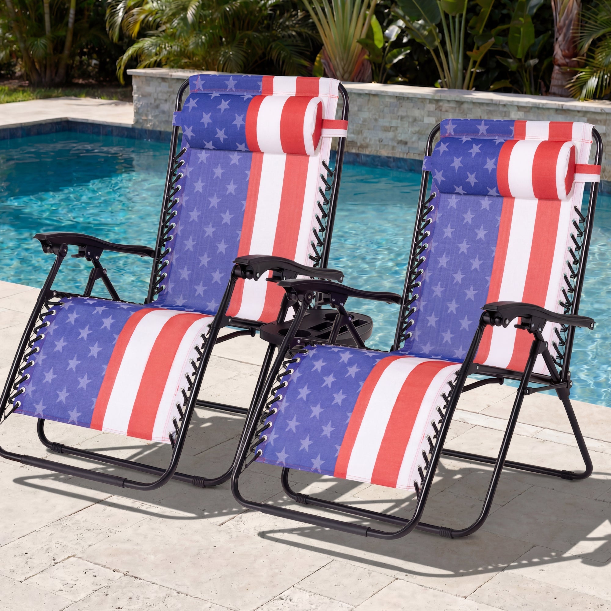 Best Choice Products Set of 2 Extra Wide Zero Gravity Lounge Chair Recliners w/ Cup Holder