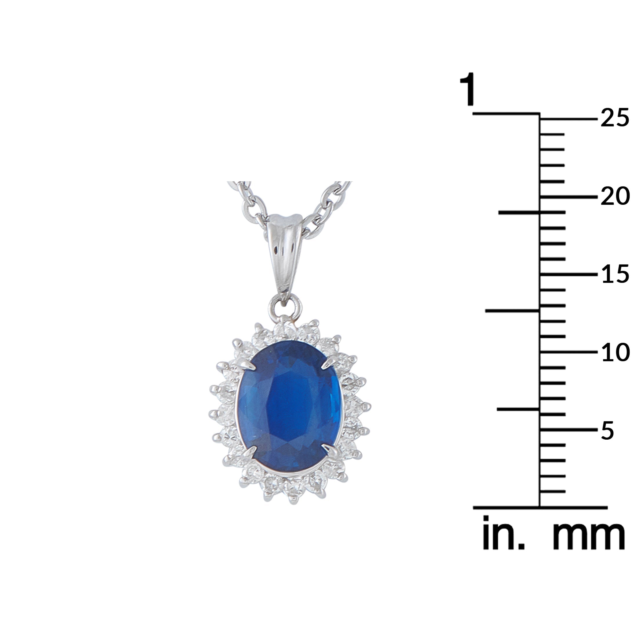 LB Exclusive Platinum 0.25ct Diamond and Sapphire Pendant Necklace MF19-041326