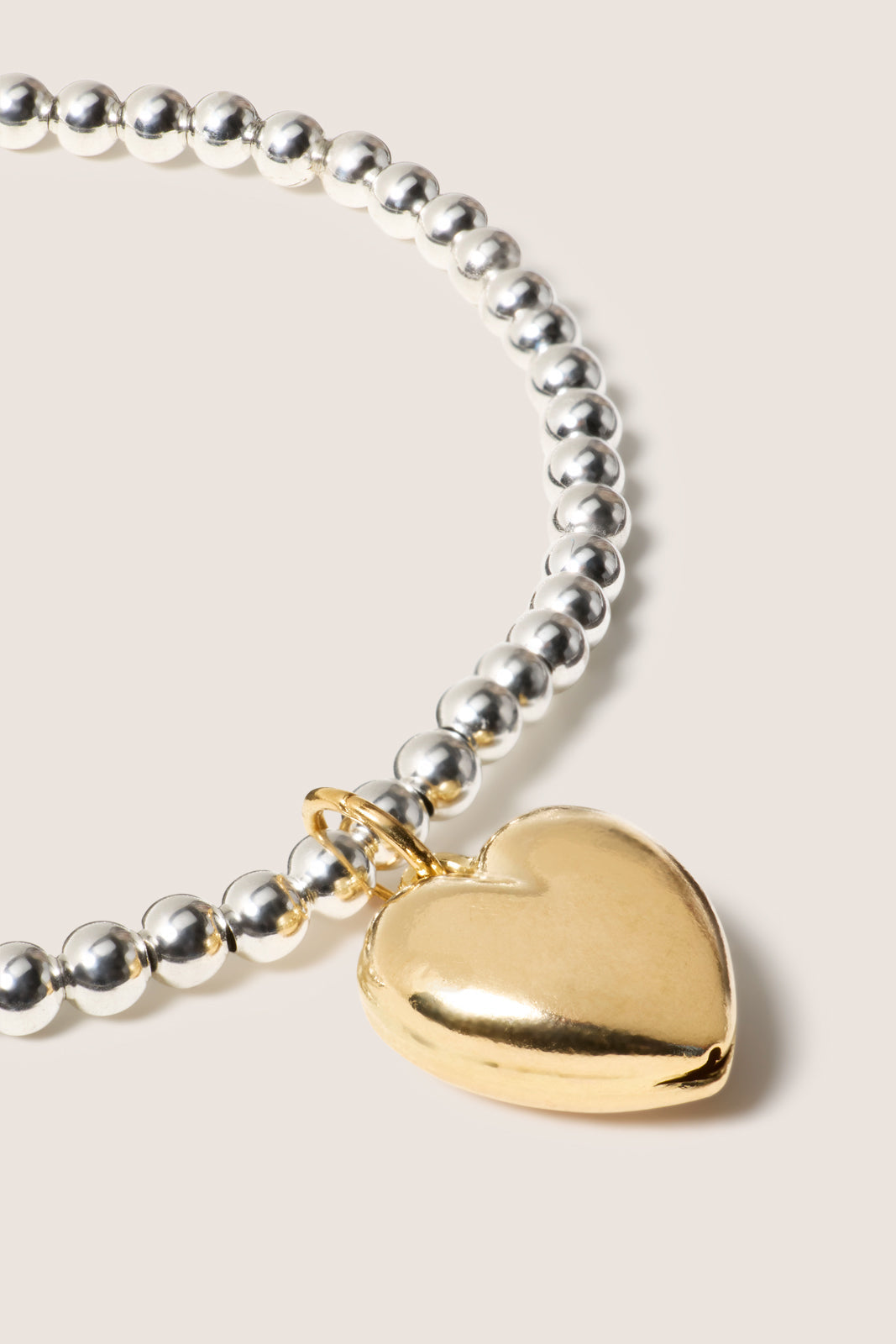 Women's Classic Mixed Metal 3mm Bracelet w. Heart