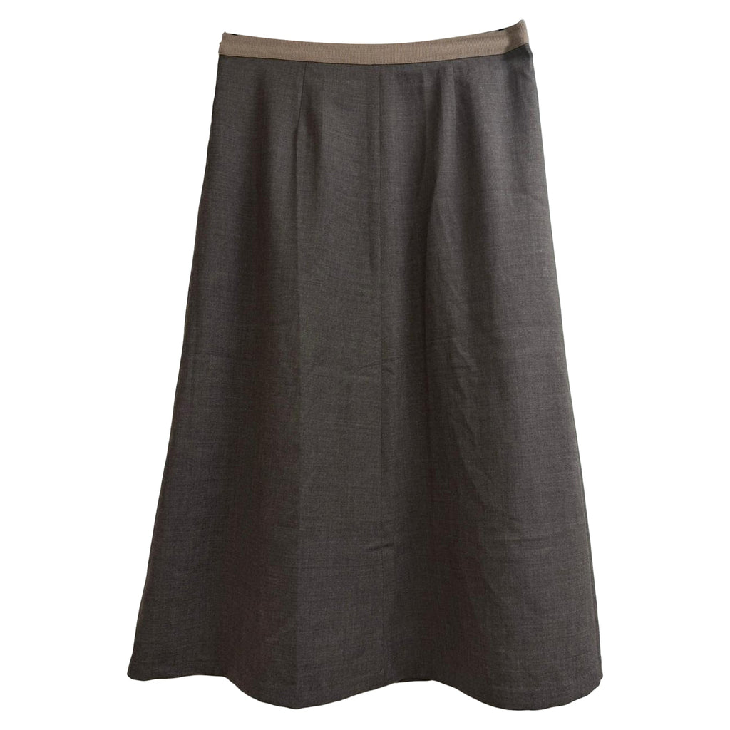 Max Mara Weekend A-Line Midi Skirt in Brown Wool