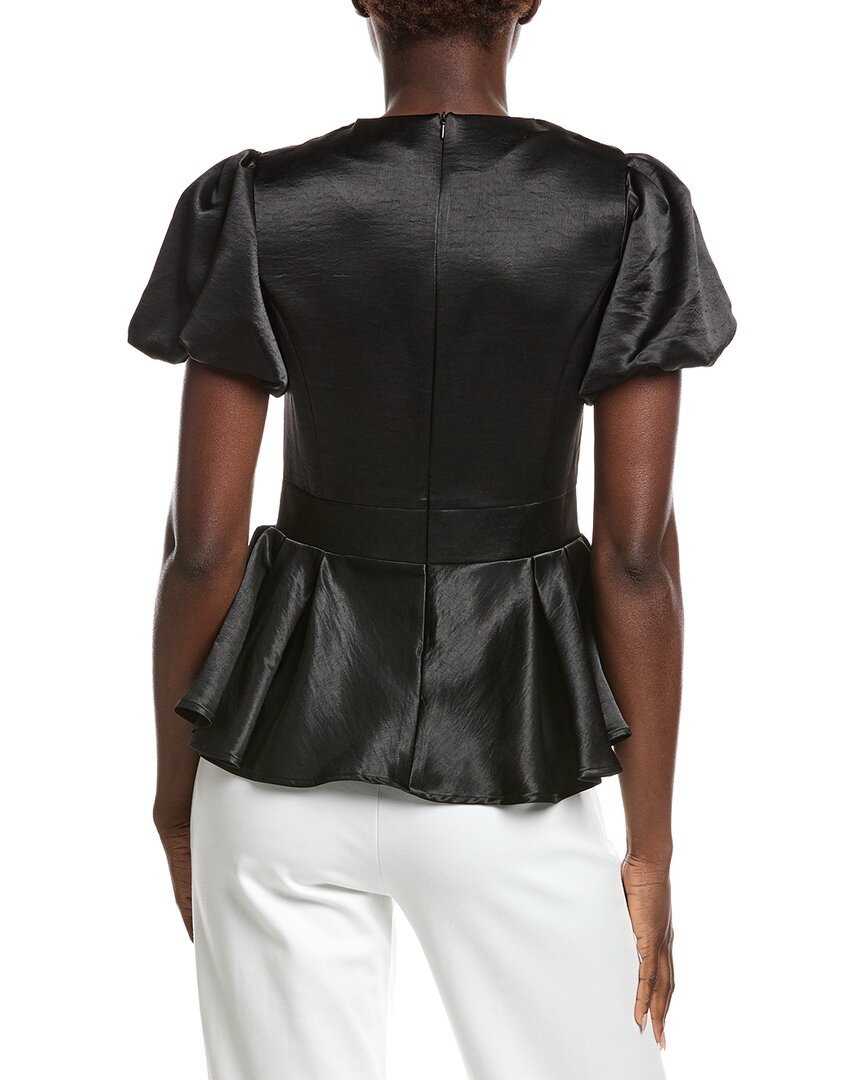 Gracia Puffed Sleeve Ruffle Bottom Top