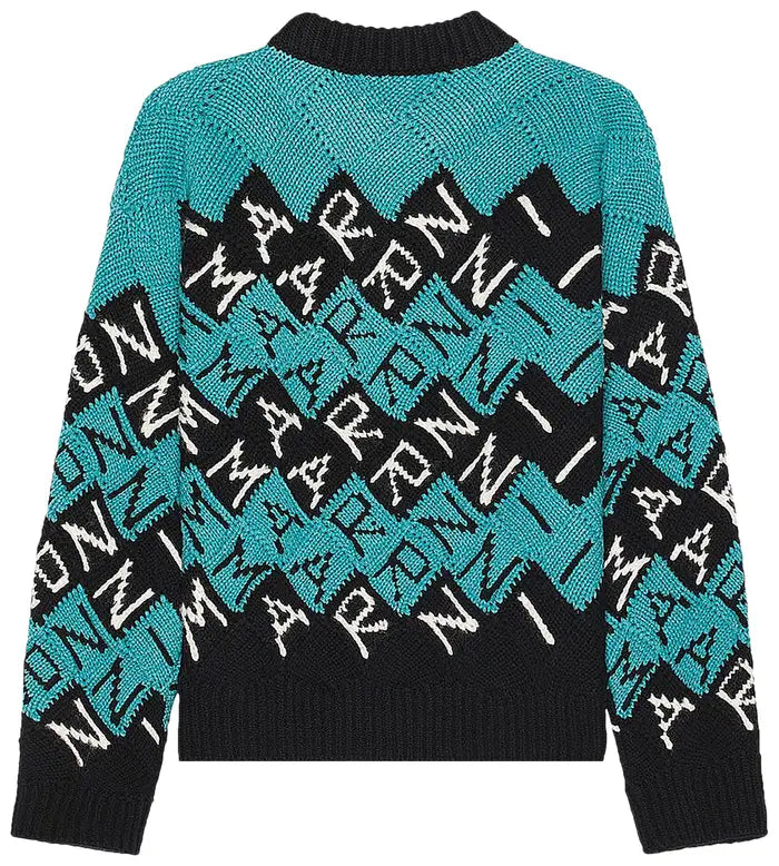 Marni 3D Blocks Logo Knit Wool Sweater - Black