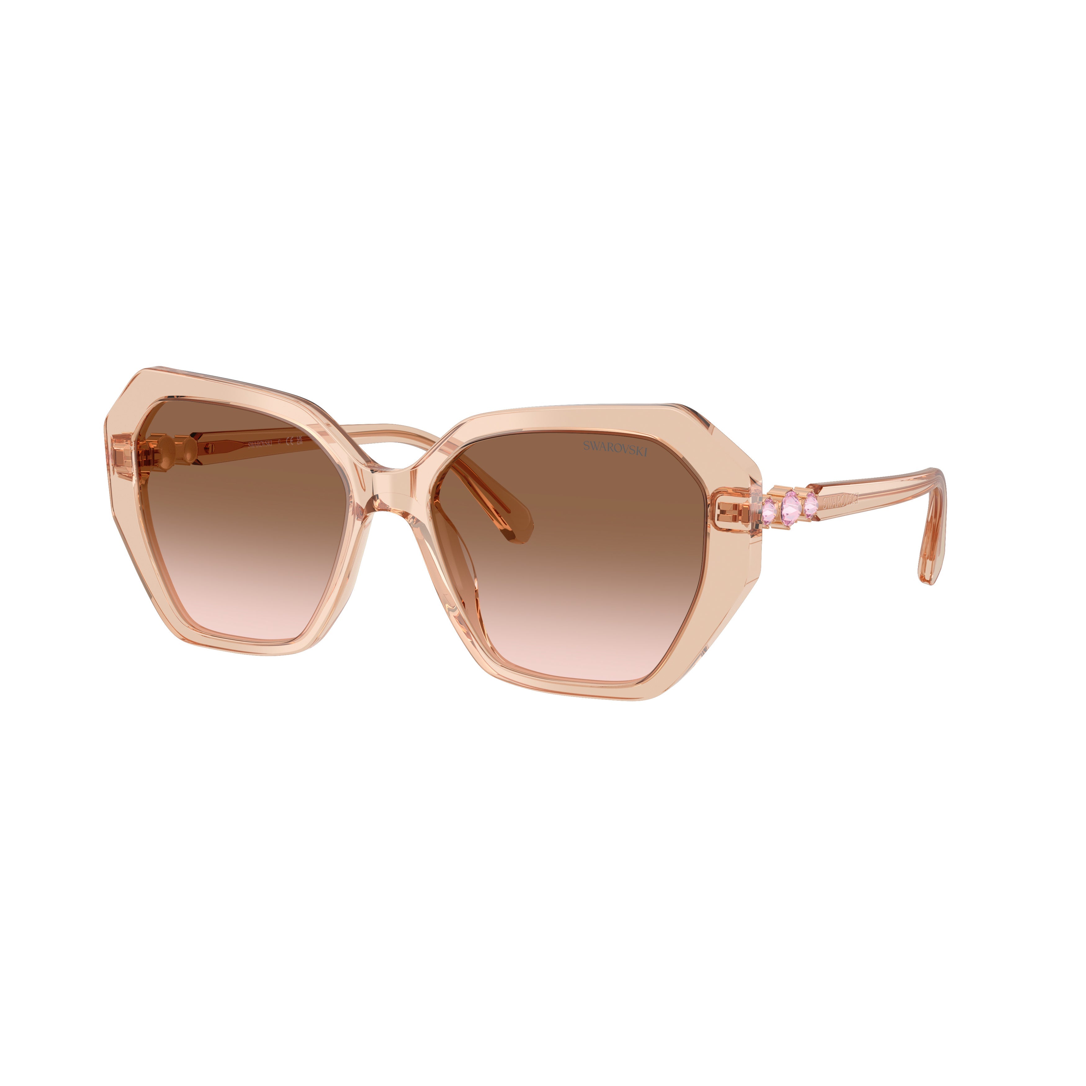 0Sk6017 Oversized Geometric Frame Sunglasses with Crystal Embellishments
