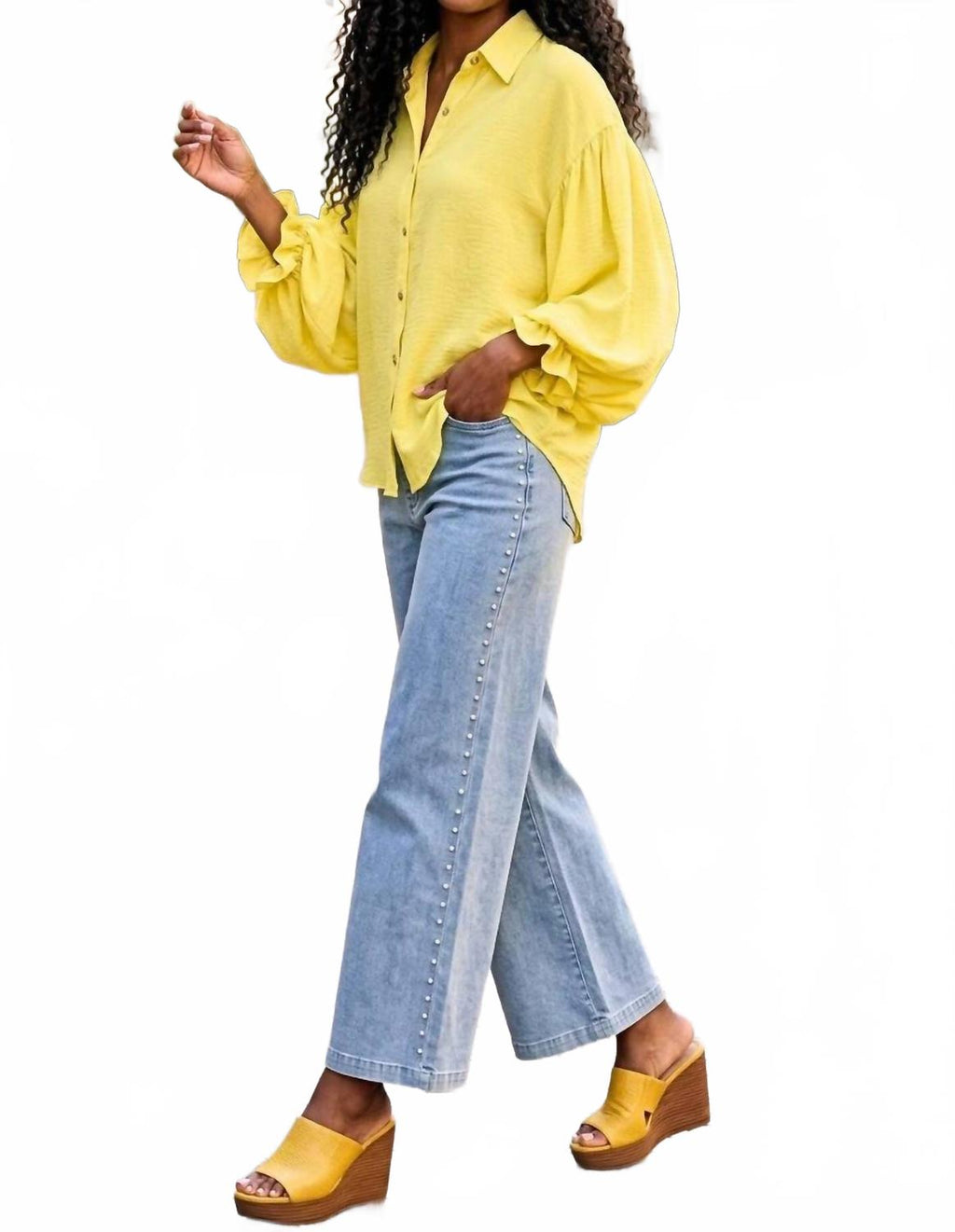 Aria Lemon Breeze Blouse In Yellow
