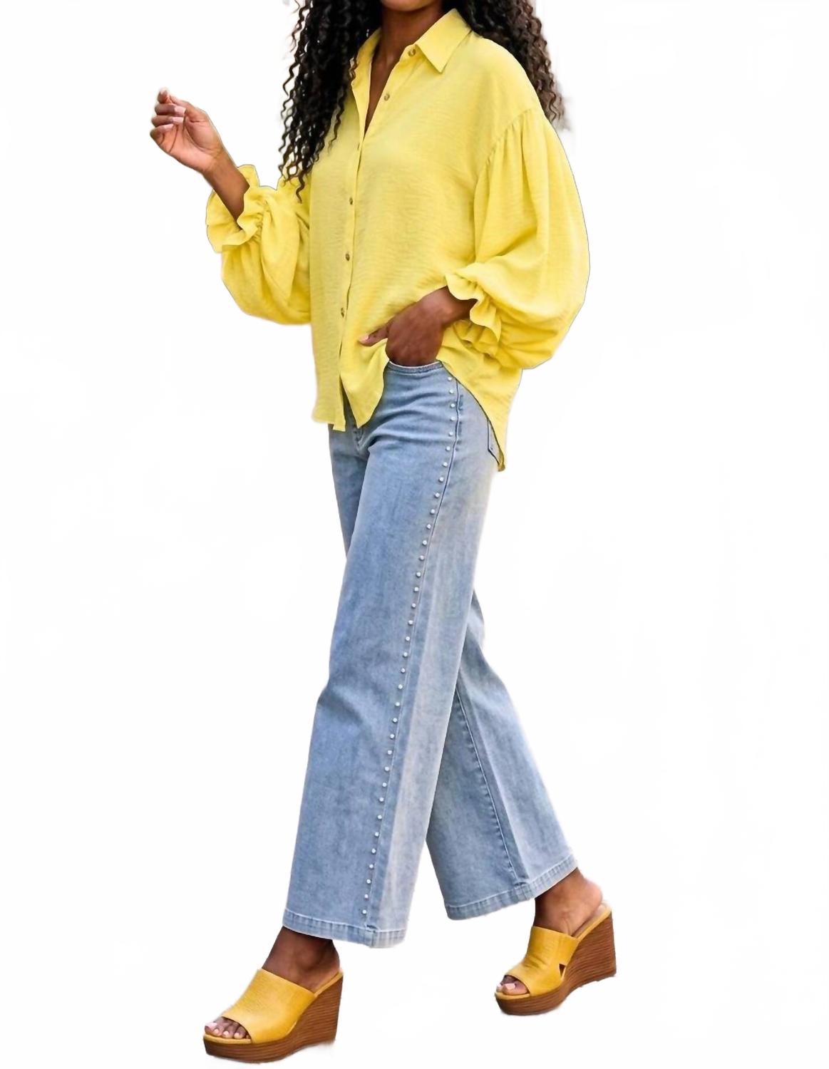 Aria Lemon Breeze Blouse In Yellow
