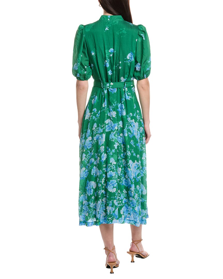Maison Tara Printed Voile Short Sleeve Midi Dress