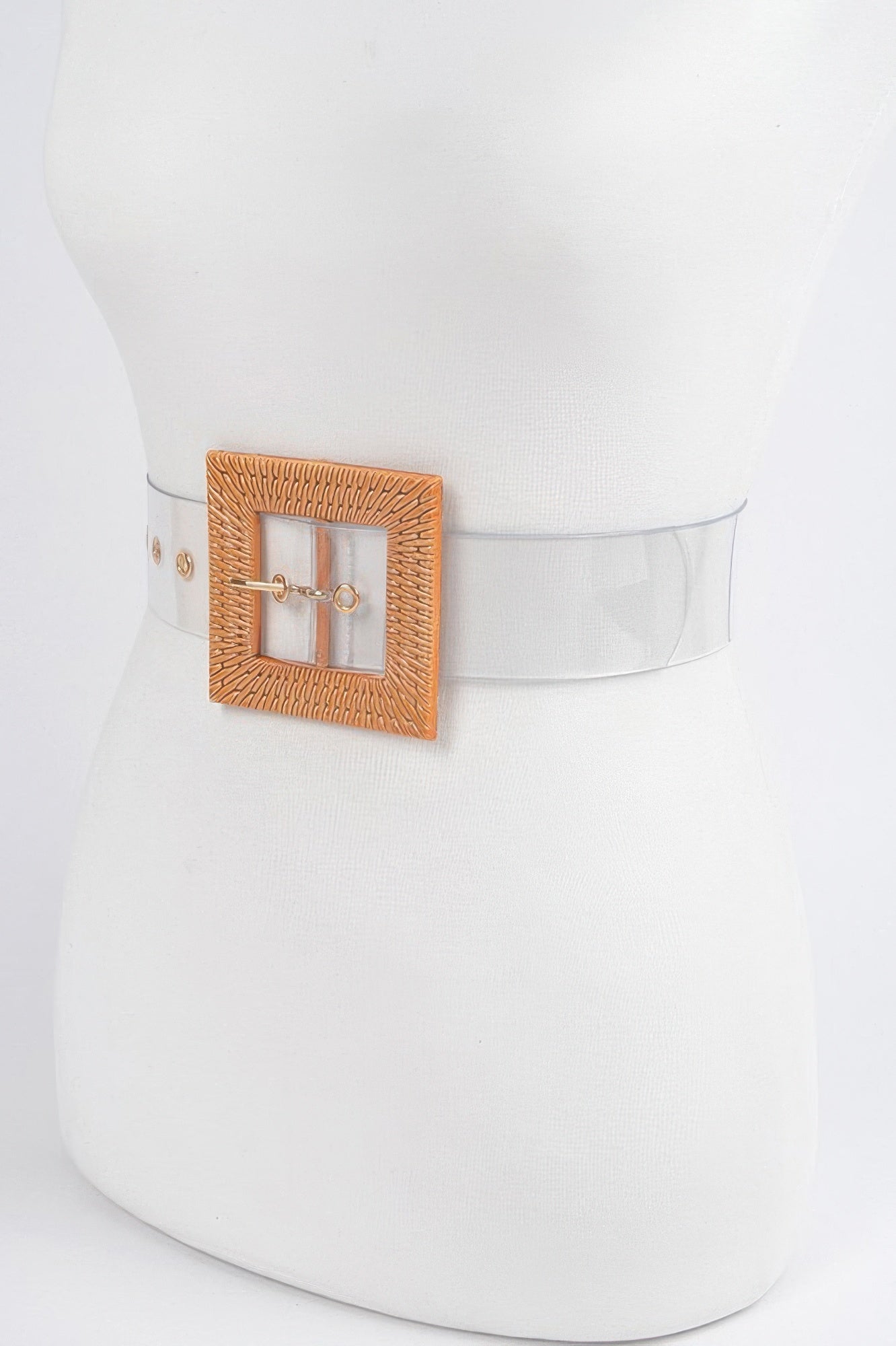 Faux Bamboo Buckle Plus Size Transparent Belt