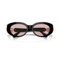 0Sk6002 Oversized Black Acetate Sunglasses with Pink Crystal Accents