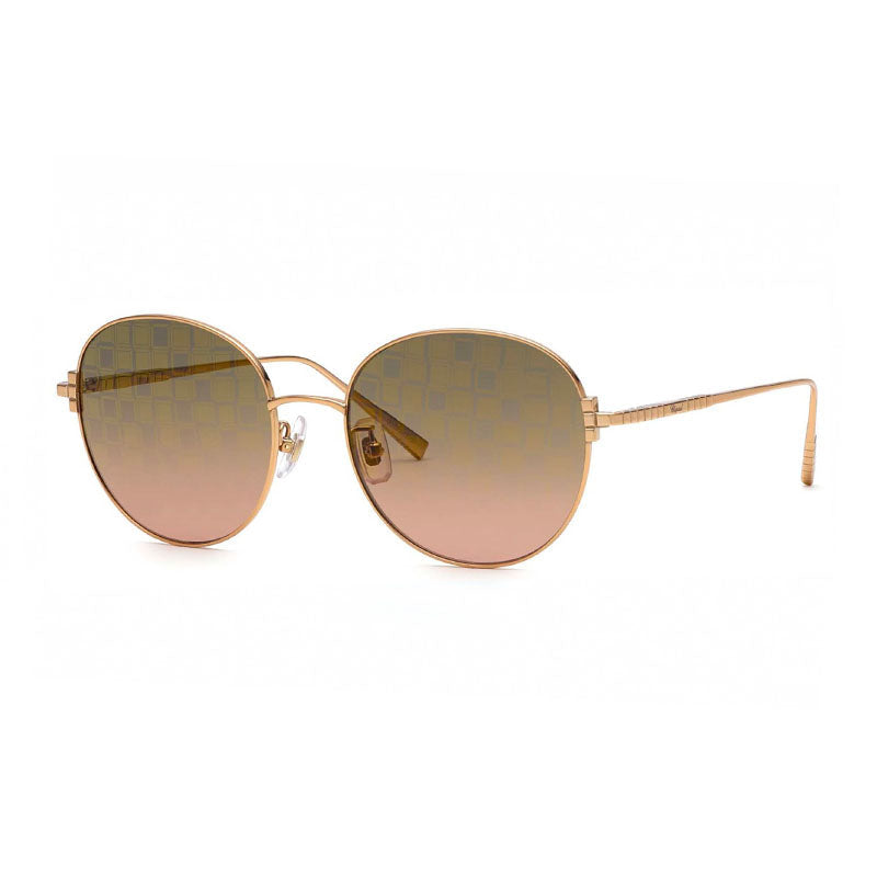 Chopard Sunglasses Round Full Rim, Shiny Gold Copper Frame And Brown Rose Lens Schl03M8Fcl