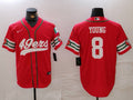 Men's San Francisco 49ers Steve Young #8 Scarlet Player Game Jersey1