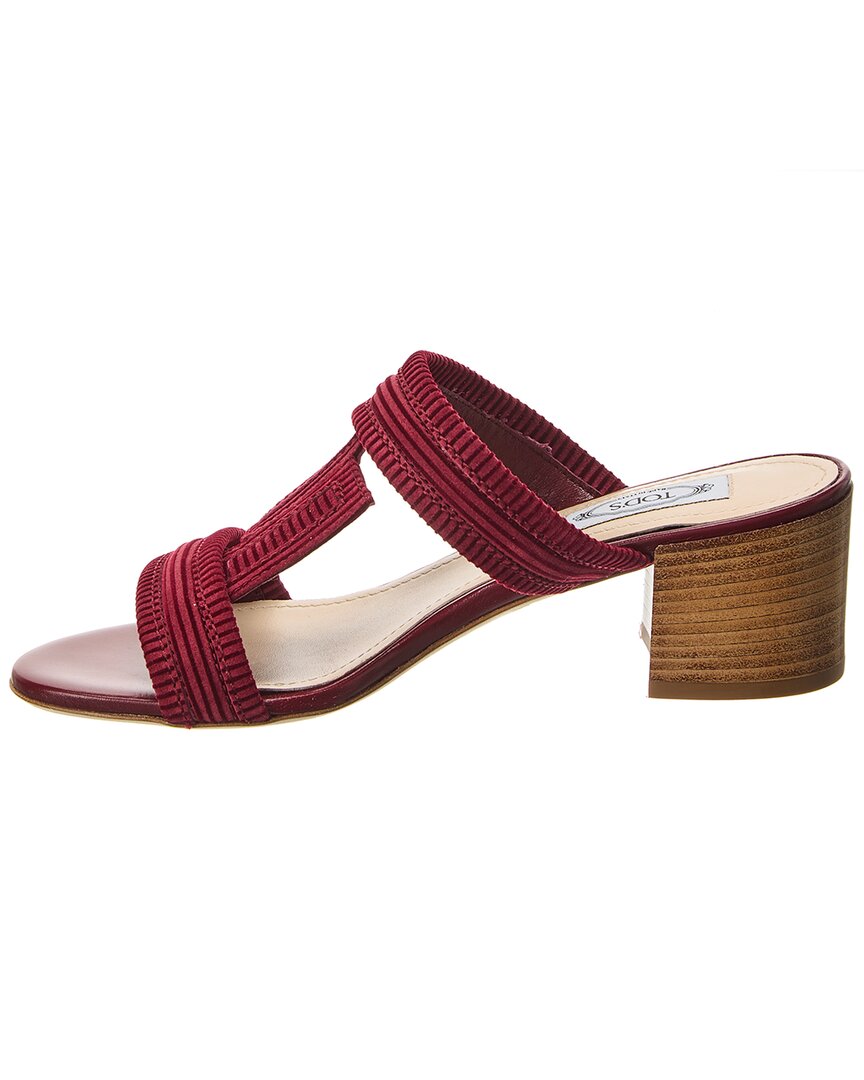 TOD's Double T Strap Suede Sandals