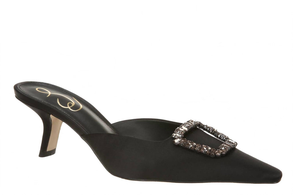 Women's Britt Jewel Mules In Black Satin