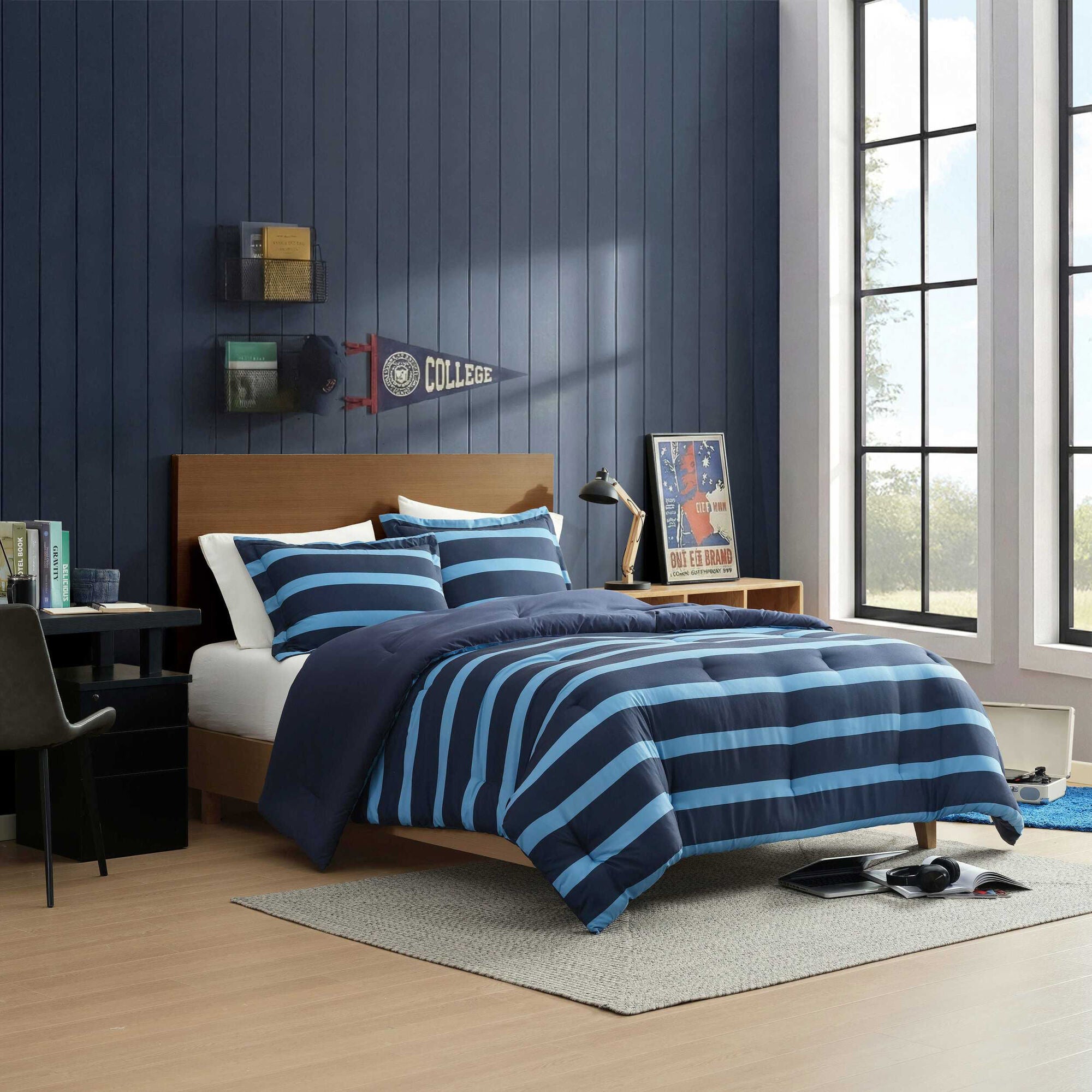 Nautica Keelson Stripe Blue King Comforter Set