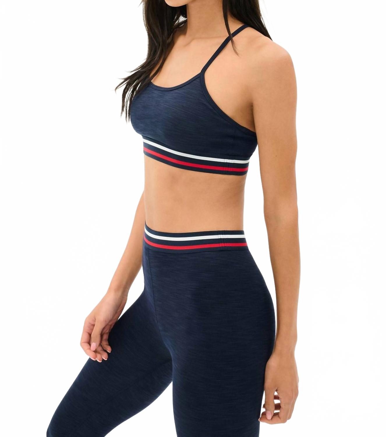 Cali Active Rib Bra In Heather Indigo