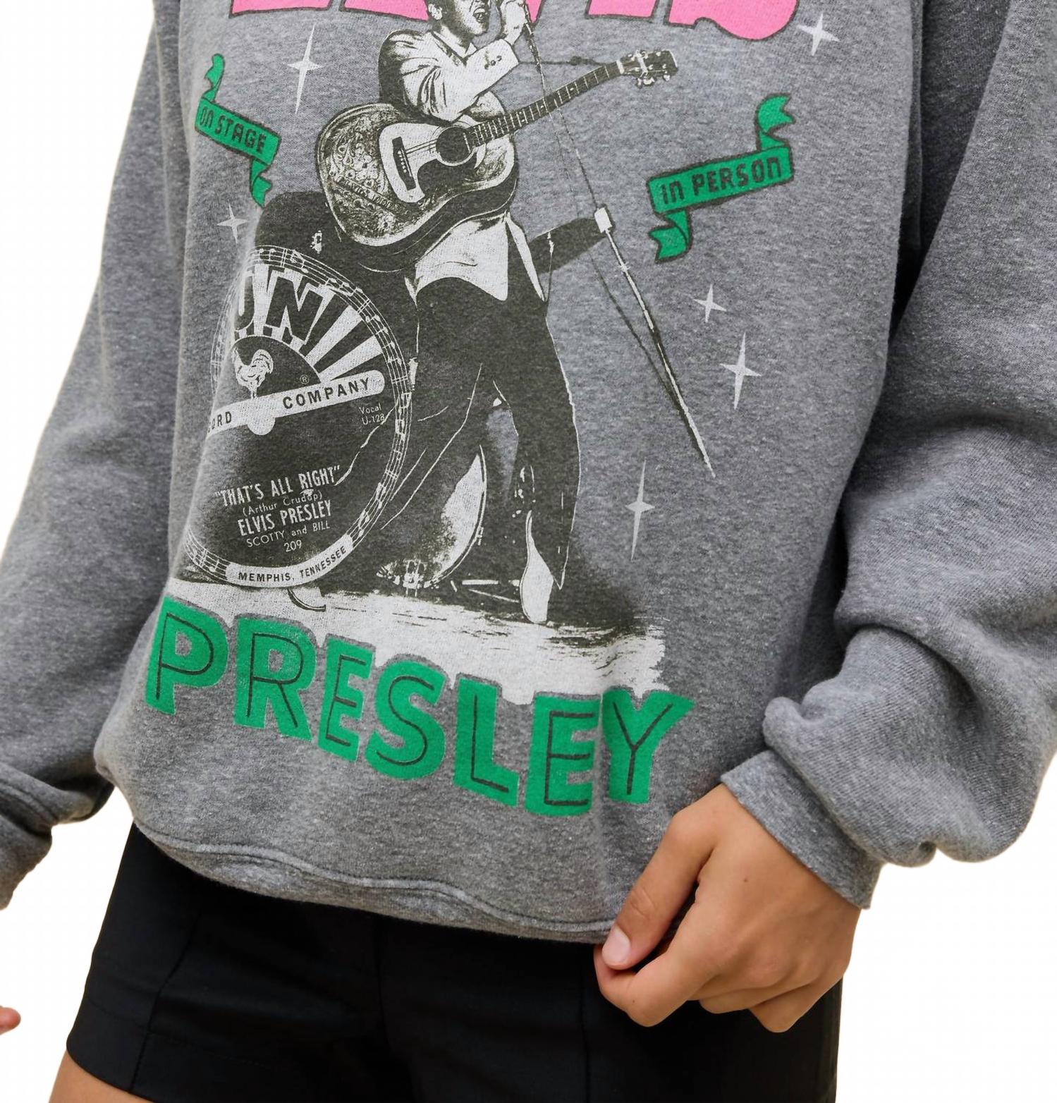 Elvis On Stage Vintage Sweatshirt In Grey