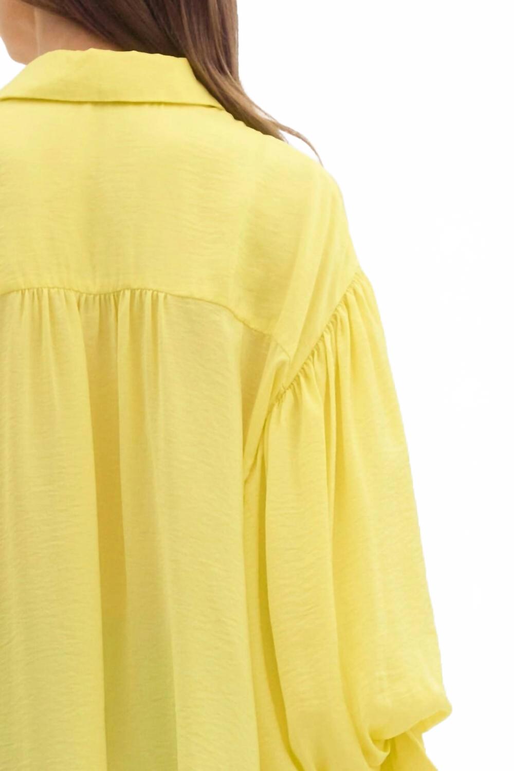 Aria Lemon Breeze Blouse In Yellow