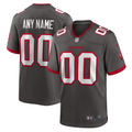 Custom Tampa Bay Buccaneers Pewter Alternate Game jersey