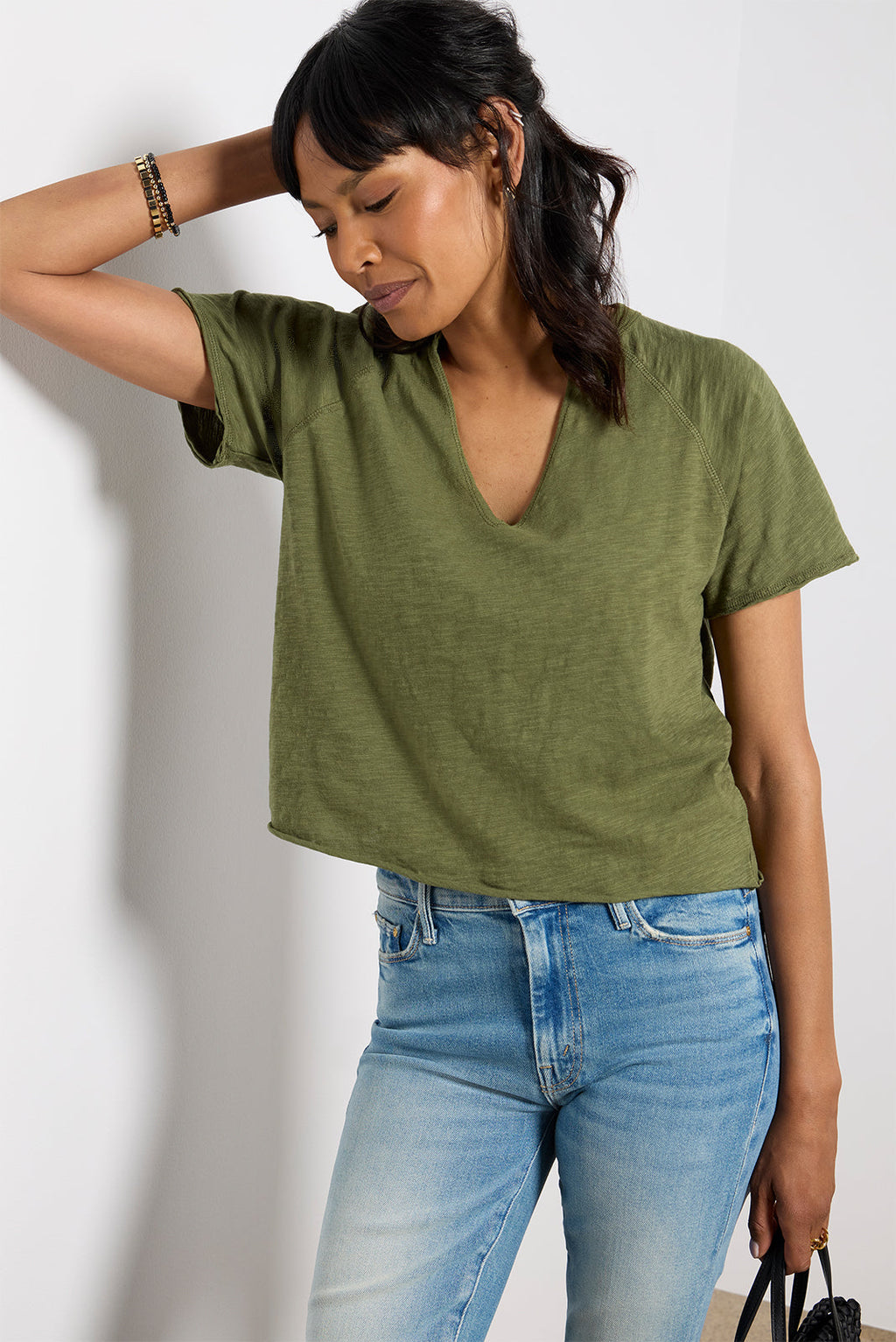 Women's Split Neck T-Shirt