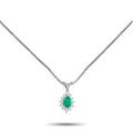 LB Exclusive Platinum 0.55ct Diamond and Emerald Pendant Necklace MF05-041026