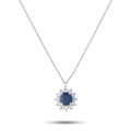 LB Exclusive Platinum 0.36ct Diamond and Sapphire Pendant Necklace MF30-041326