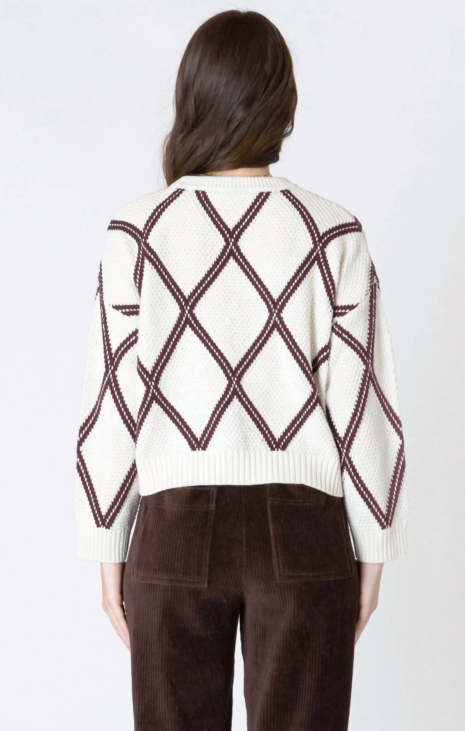 Diamond Check Sweater In White