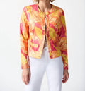 Floral Print Fitted Jacket In Pink/multi