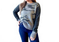 Camo Contrast Knit Sweater In Gray/blue