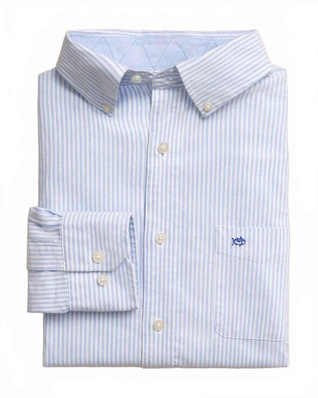 Men's Harborview Charleston Oxford Stripe Sport Shirt In Ocean Channel