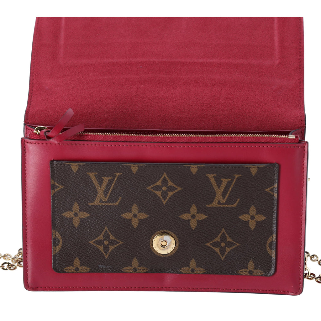 Louis Vuitton Portefeuille Flor M67404 Chain Wallet Crossbody Monogram Fuchsia