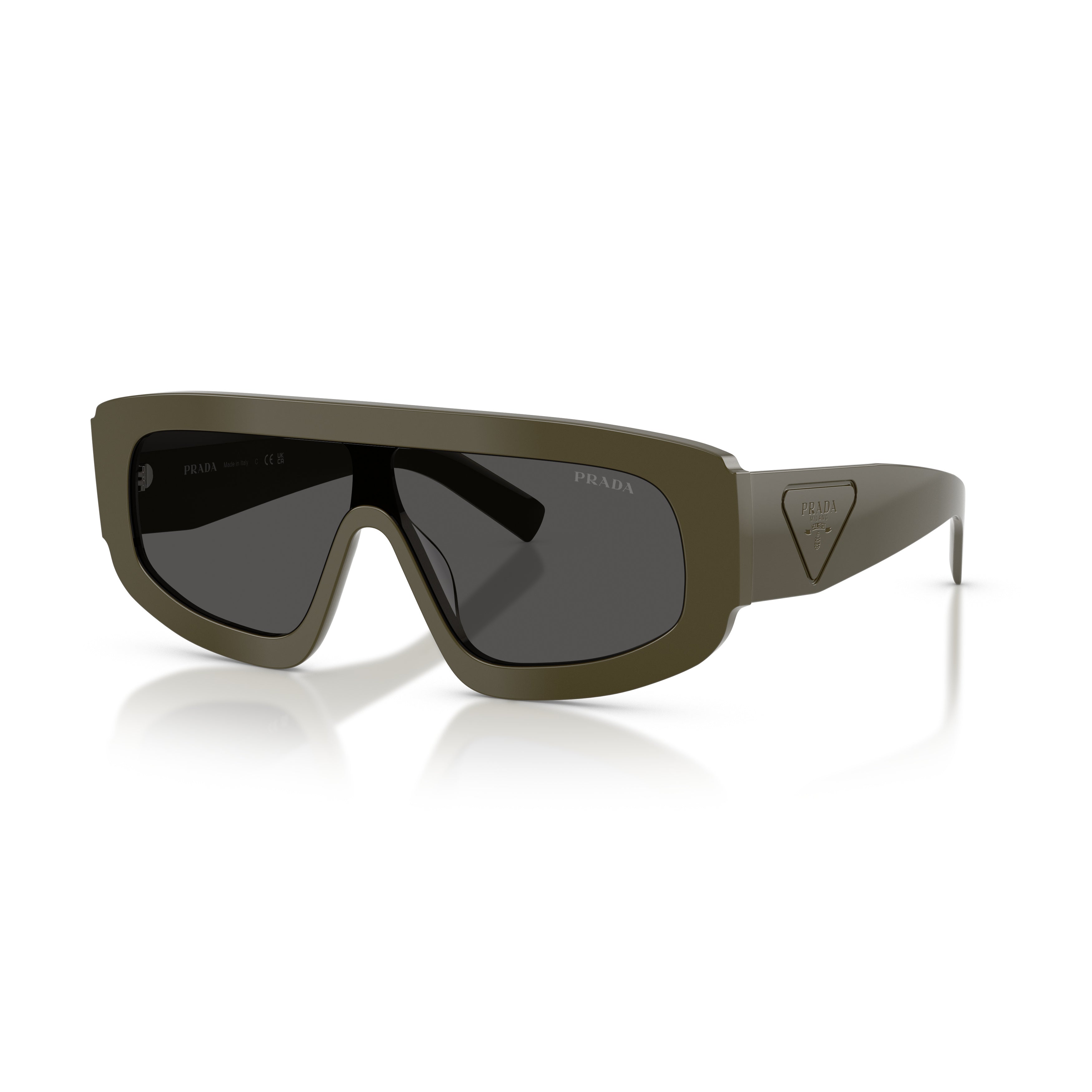 Oversized Rectangular Frame Sunglasses With Triangular Logo Detail