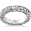 1/4ct Lab Grown Diamond Vintage Wedding Ring 14K White Gold Size Selectable