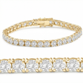 12Ct Round-Cut Diamond Tennis Bracelet 14k Yellow Gold 7" Lab Grown (F/VS)
