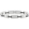 Men's Steel Polished Two Tone Black 8.5" 8.5mm Bracelet