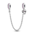 Elegant Bow and Pink Gemstone Safety Chain
