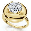 2Ct Diamond Bezel Stackable Button Engagement Ring Lab Grown
