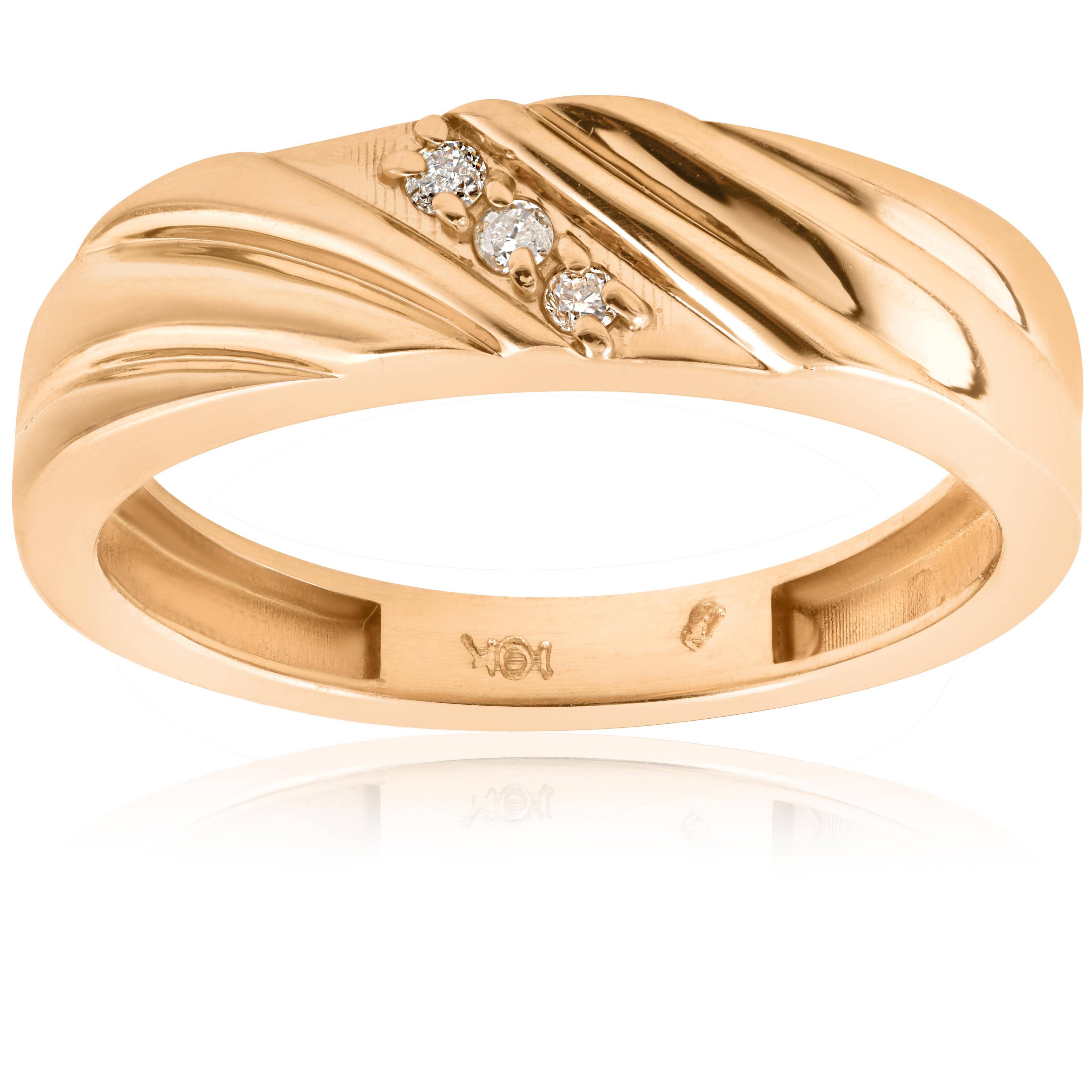 Mens Diamond Wedding Anniversary Ring 10k Yellow Gold Size Selectable